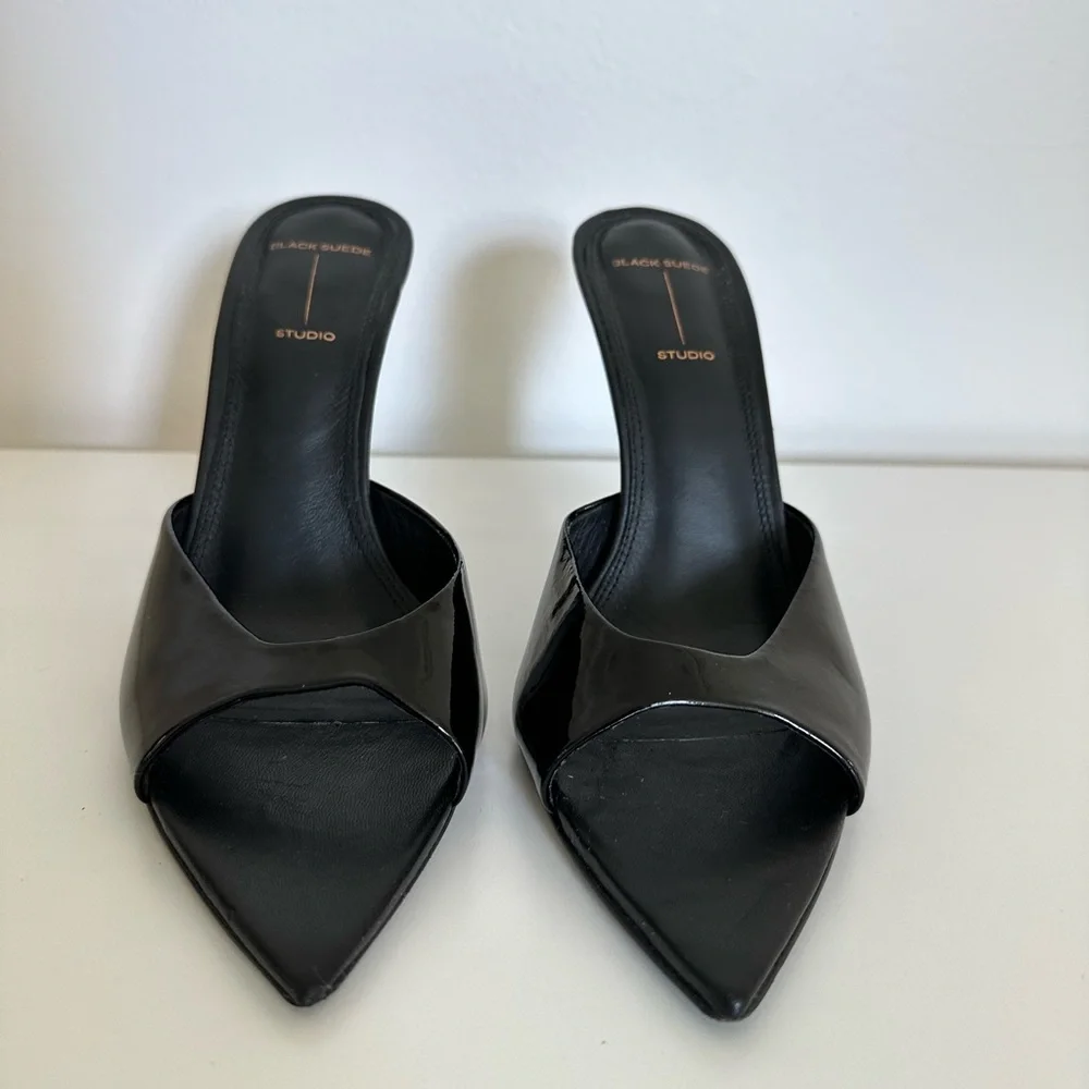 Black Suede Studio | Brea Mule Black Patent | 39.5 EU (Runs Small - see listing) - Picture 4 of 13